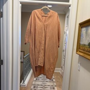 Miranda Bennett terracotta cotton linen dress